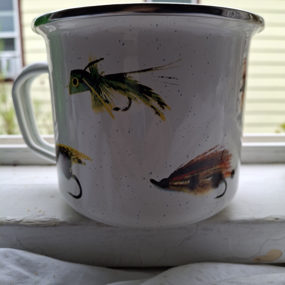 Golden Fly Enamel Fly Fishing "Fly" Mug